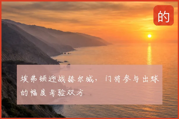 埃弗顿迎战赫尔城，门将参与出球的幅度考验双方
